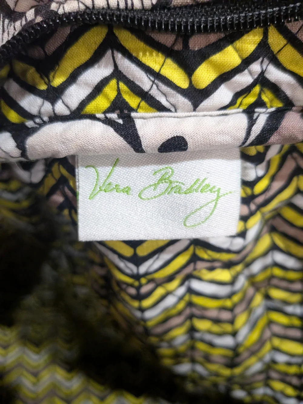 Quilted Floral Tote Bag in Yellow and Black Vera Bradley